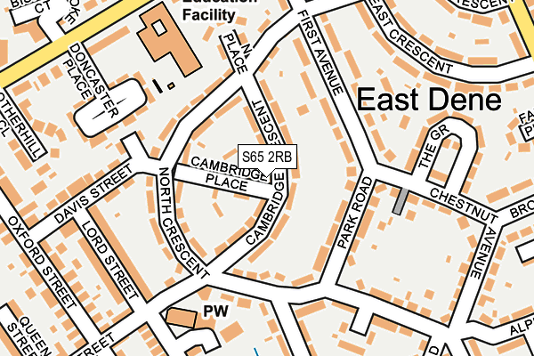 S65 2RB map - OS OpenMap – Local (Ordnance Survey)