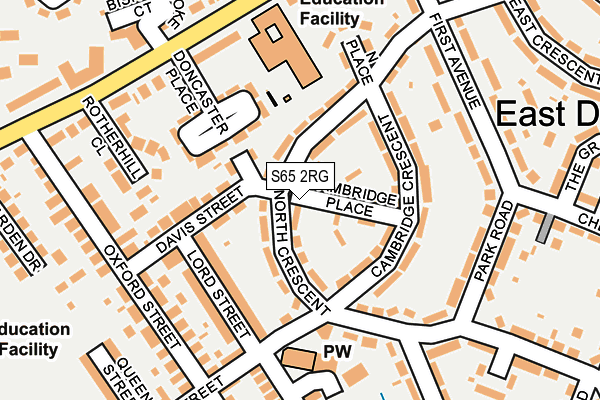 S65 2RG map - OS OpenMap – Local (Ordnance Survey)