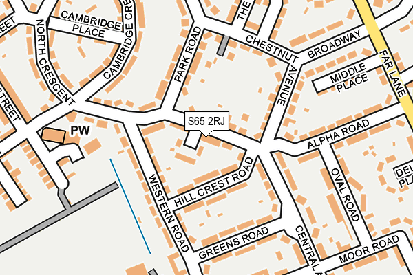 S65 2RJ map - OS OpenMap – Local (Ordnance Survey)