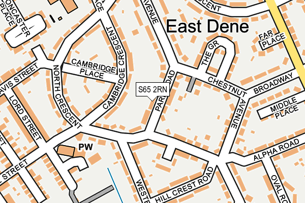 S65 2RN map - OS OpenMap – Local (Ordnance Survey)