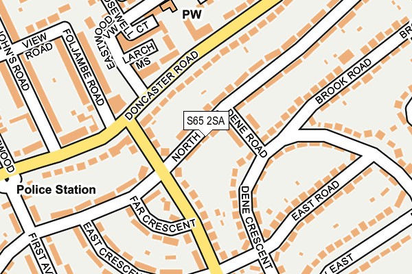 S65 2SA map - OS OpenMap – Local (Ordnance Survey)