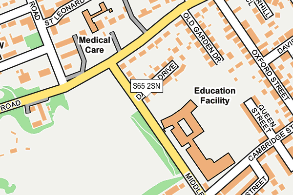 S65 2SN map - OS OpenMap – Local (Ordnance Survey)