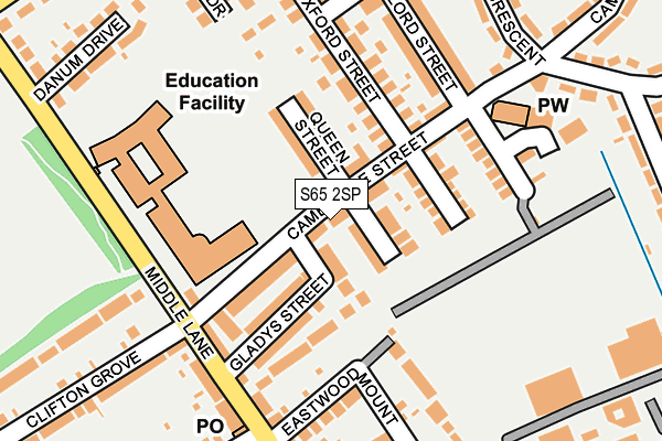 S65 2SP map - OS OpenMap – Local (Ordnance Survey)