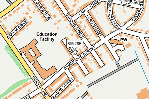 S65 2SR map - OS OpenMap – Local (Ordnance Survey)