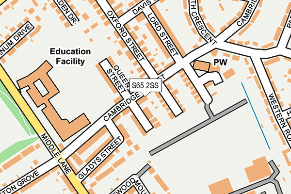 S65 2SS map - OS OpenMap – Local (Ordnance Survey)