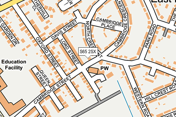 S65 2SX map - OS OpenMap – Local (Ordnance Survey)