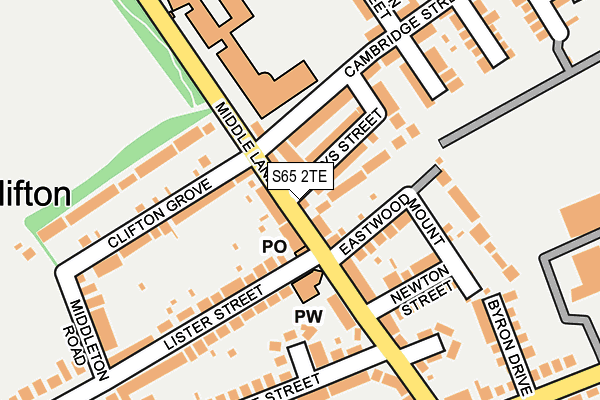 S65 2TE map - OS OpenMap – Local (Ordnance Survey)