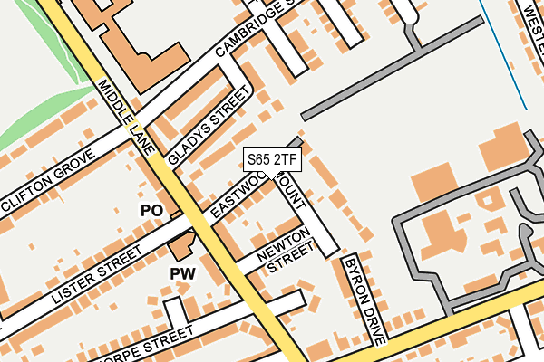 S65 2TF map - OS OpenMap – Local (Ordnance Survey)