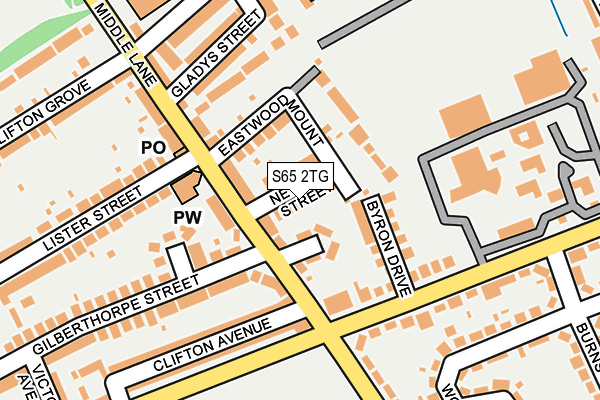 S65 2TG map - OS OpenMap – Local (Ordnance Survey)