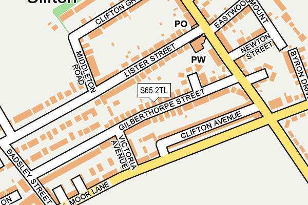 S65 2TL map - OS OpenMap – Local (Ordnance Survey)
