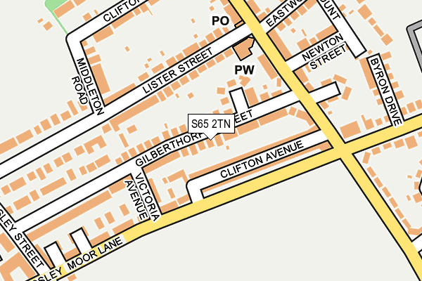 S65 2TN map - OS OpenMap – Local (Ordnance Survey)