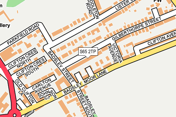 S65 2TP map - OS OpenMap – Local (Ordnance Survey)