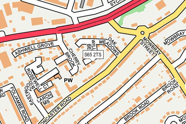 S65 2TS map - OS OpenMap – Local (Ordnance Survey)