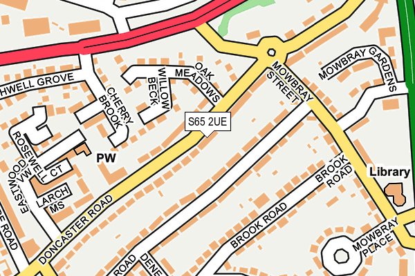 S65 2UE map - OS OpenMap – Local (Ordnance Survey)