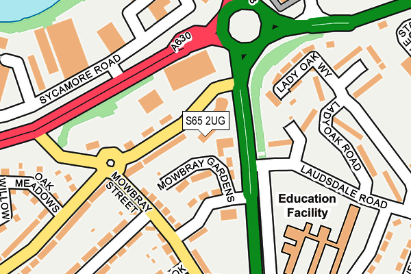 S65 2UG map - OS OpenMap – Local (Ordnance Survey)