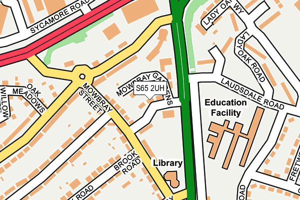 S65 2UH map - OS OpenMap – Local (Ordnance Survey)