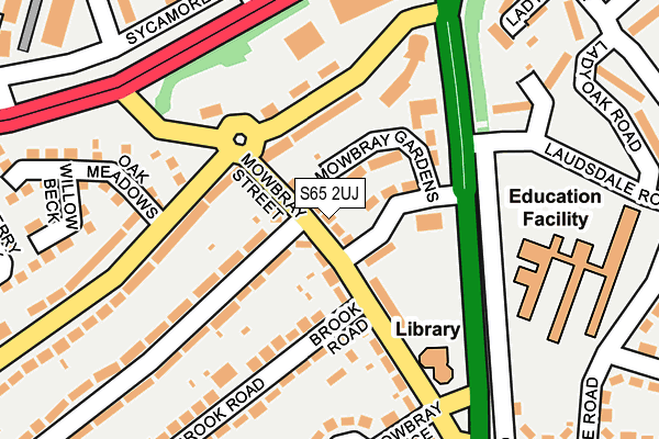 S65 2UJ map - OS OpenMap – Local (Ordnance Survey)