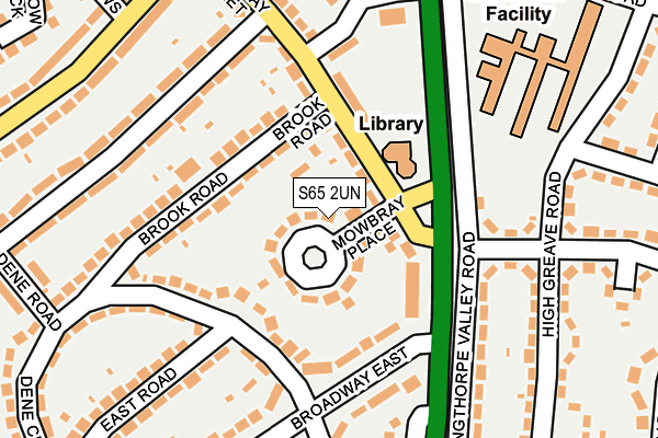 S65 2UN map - OS OpenMap – Local (Ordnance Survey)