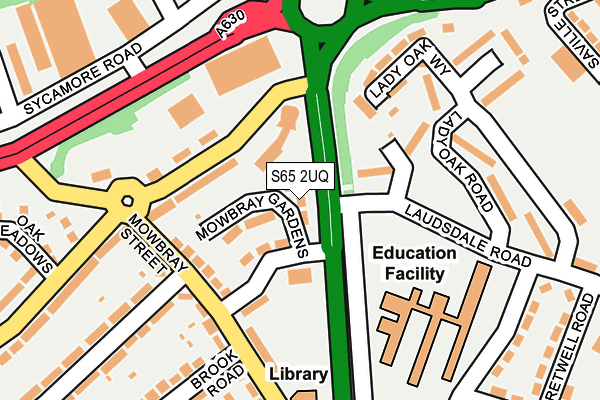 S65 2UQ map - OS OpenMap – Local (Ordnance Survey)