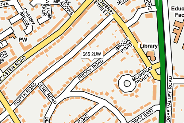 S65 2UW map - OS OpenMap – Local (Ordnance Survey)