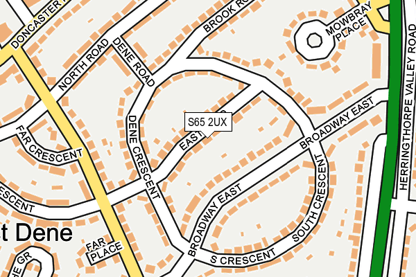 S65 2UX map - OS OpenMap – Local (Ordnance Survey)