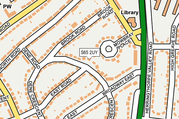 S65 2UY map - OS OpenMap – Local (Ordnance Survey)