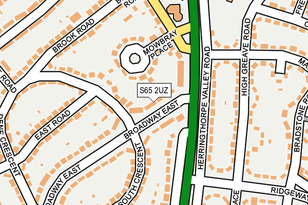 S65 2UZ map - OS OpenMap – Local (Ordnance Survey)