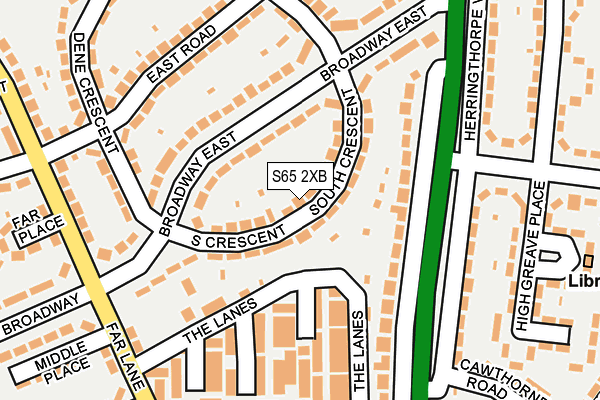 S65 2XB map - OS OpenMap – Local (Ordnance Survey)