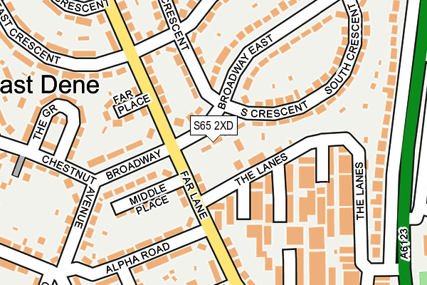 S65 2XD map - OS OpenMap – Local (Ordnance Survey)