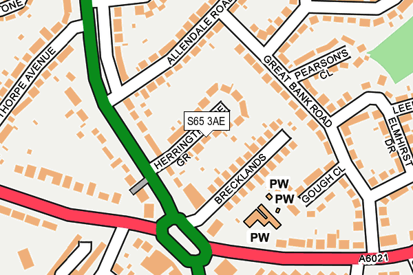 S65 3AE map - OS OpenMap – Local (Ordnance Survey)