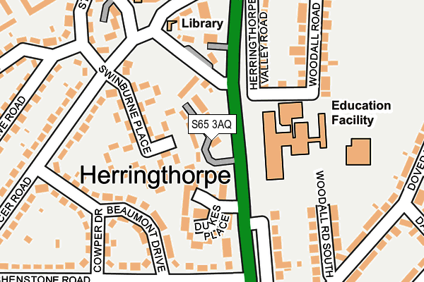 S65 3AQ map - OS OpenMap – Local (Ordnance Survey)