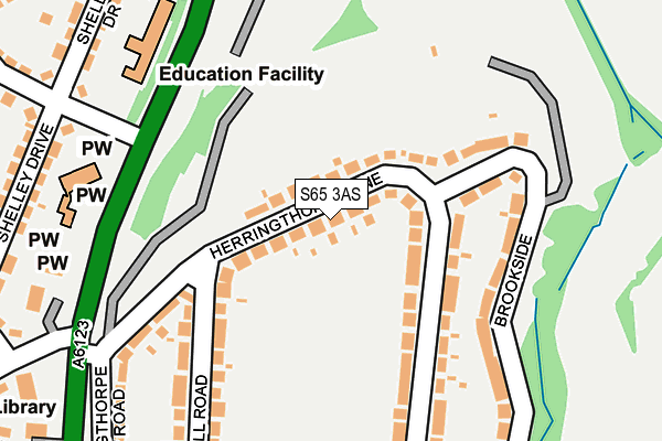 S65 3AS map - OS OpenMap – Local (Ordnance Survey)