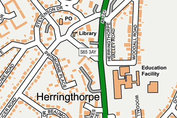 S65 3AY map - OS OpenMap – Local (Ordnance Survey)