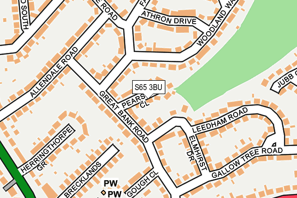 S65 3BU map - OS OpenMap – Local (Ordnance Survey)