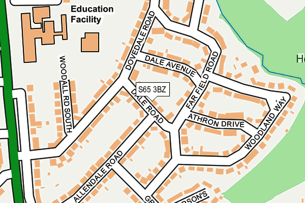 S65 3BZ map - OS OpenMap – Local (Ordnance Survey)