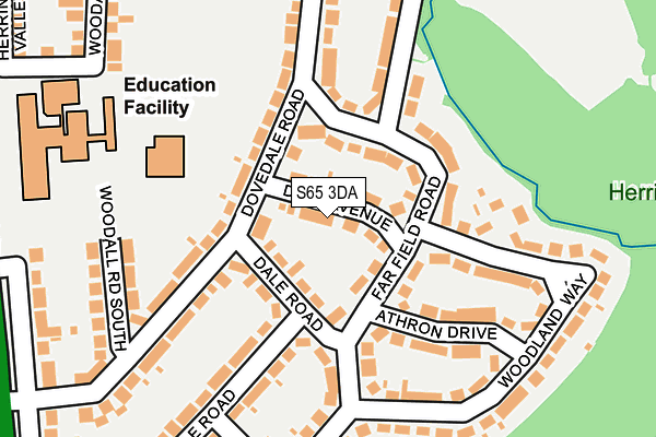 S65 3DA map - OS OpenMap – Local (Ordnance Survey)