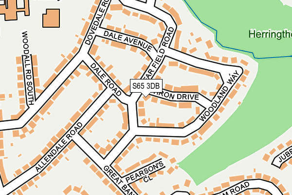 S65 3DB map - OS OpenMap – Local (Ordnance Survey)
