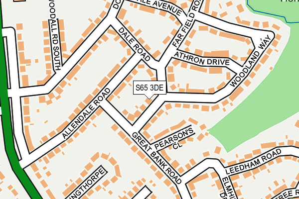 S65 3DE map - OS OpenMap – Local (Ordnance Survey)