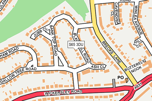 S65 3DU map - OS OpenMap – Local (Ordnance Survey)