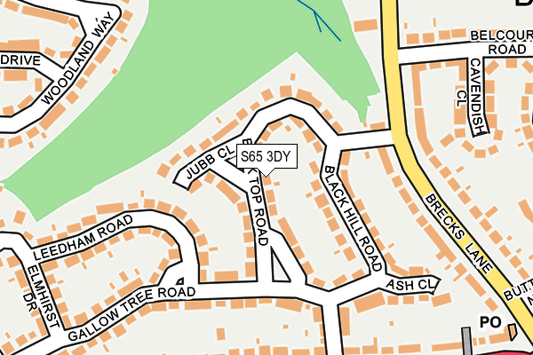 S65 3DY map - OS OpenMap – Local (Ordnance Survey)