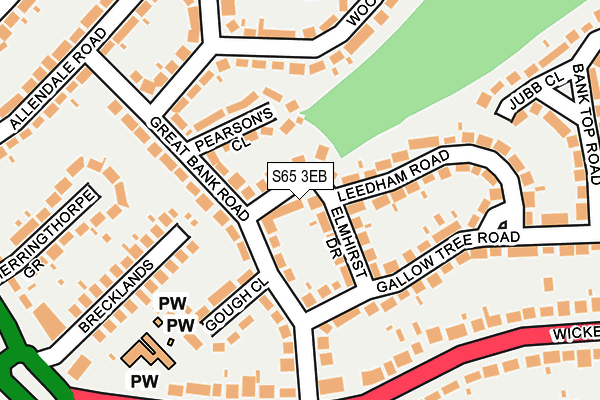 S65 3EB map - OS OpenMap – Local (Ordnance Survey)