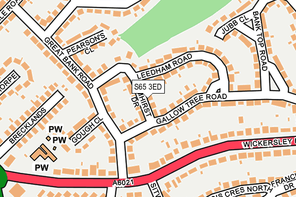 S65 3ED map - OS OpenMap – Local (Ordnance Survey)