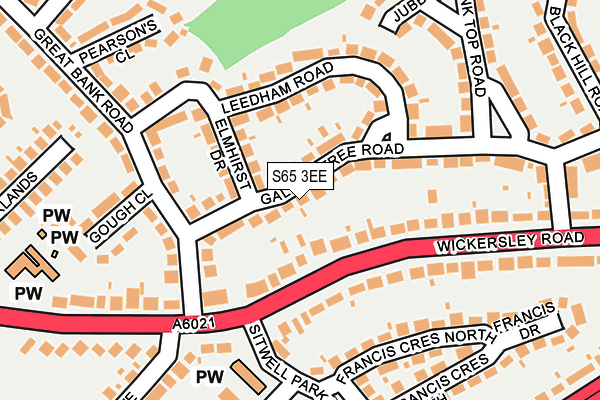 S65 3EE map - OS OpenMap – Local (Ordnance Survey)