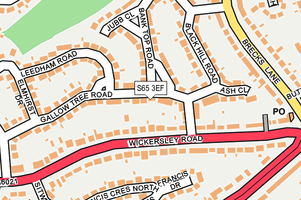 S65 3EF map - OS OpenMap – Local (Ordnance Survey)