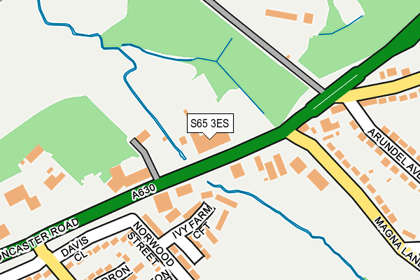 S65 3ES map - OS OpenMap – Local (Ordnance Survey)