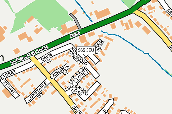 S65 3EU map - OS OpenMap – Local (Ordnance Survey)