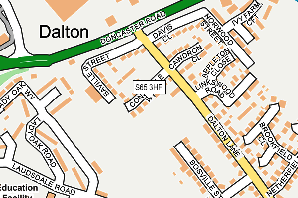 S65 3HF map - OS OpenMap – Local (Ordnance Survey)