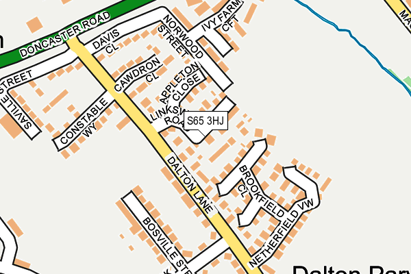 S65 3HJ map - OS OpenMap – Local (Ordnance Survey)