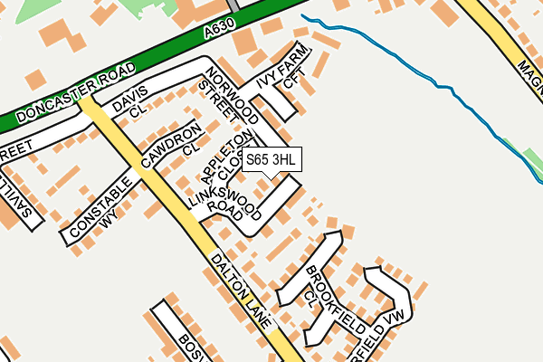 S65 3HL map - OS OpenMap – Local (Ordnance Survey)