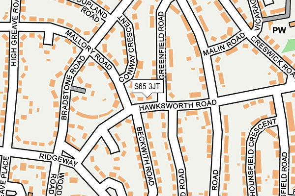 S65 3JT map - OS OpenMap – Local (Ordnance Survey)